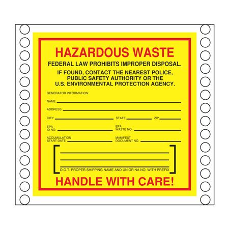 Pin-Fed Hazardous Waste Decal